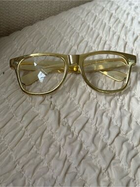 Metallic gold Clear Lens Women's Fashion Glasses. Super flattering.
